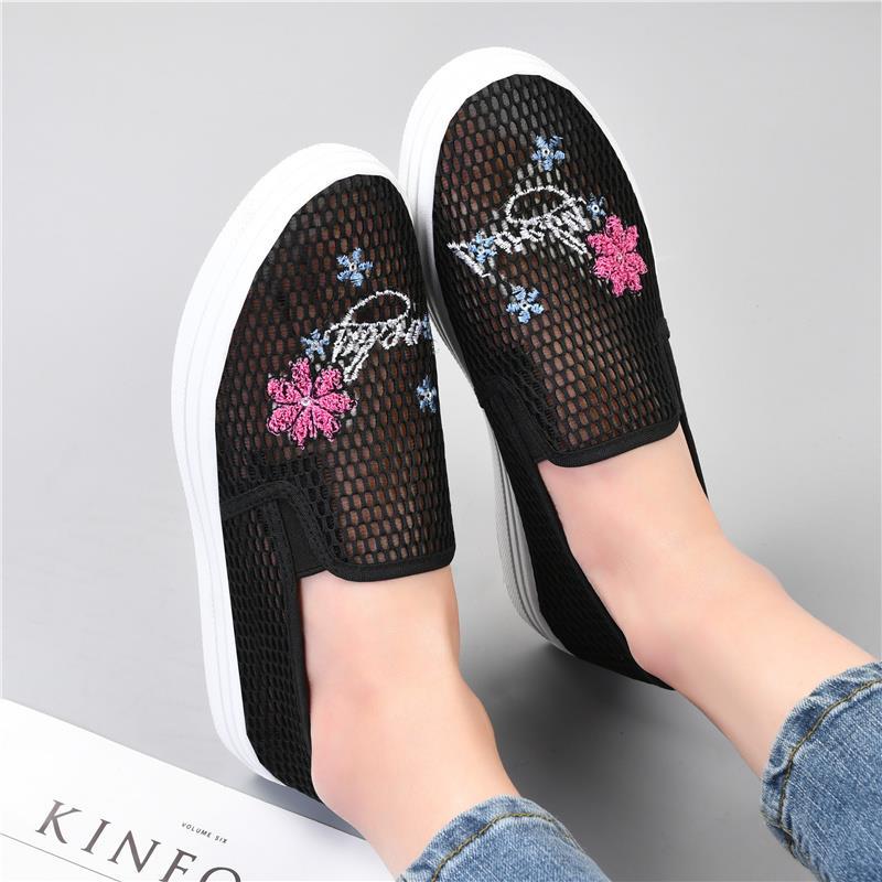 Women's Tennis Shoes Anti Slip Casual Sports White Shoes Shallow Mouth Shoes Flat Shoes Breathable