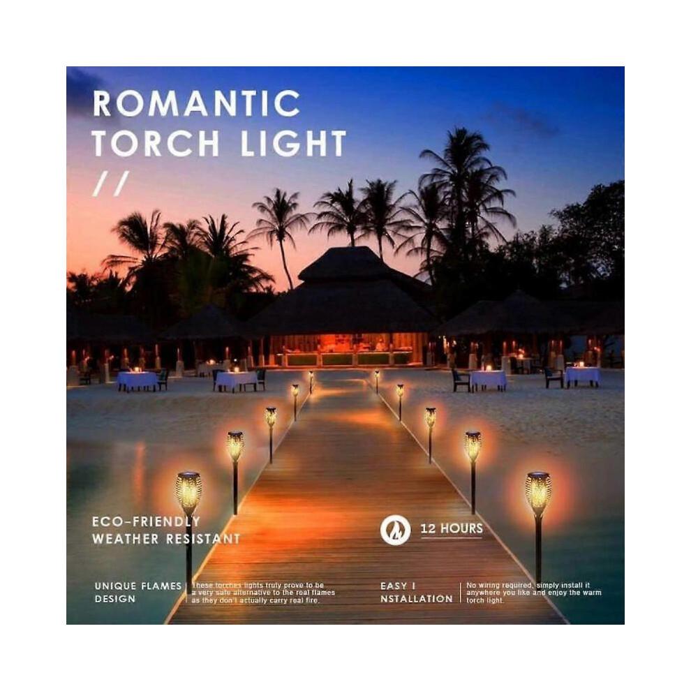 4 Stück 33 LED Solar-Gartenleuchte Multifunktionale Flammen-Wandlampe Wasserdichte Terrassen-Dekoration