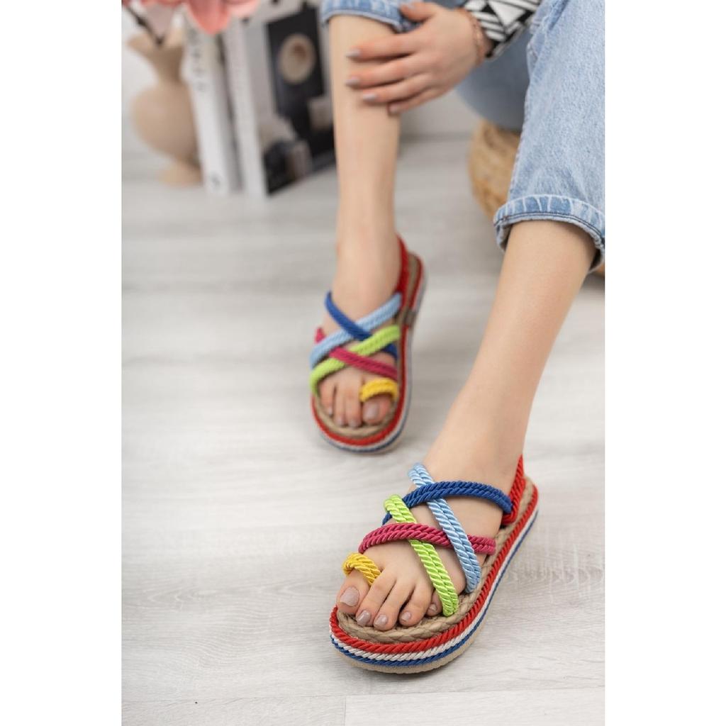 Femeie frânghie de nurcă cu șiruri covorașe de podea înalte Sandale Hsd2022