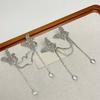 1 pair Luxury Silver Tassel Ear Clip Long Shiny Temperament Eardrops  Women