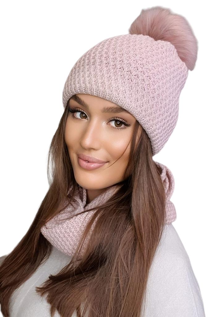 Rubbi Winter Hat and Snood Set Pink