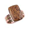 Natural Maryam Jasper Gemstone 925 Solid Sterling Silver Two Tone Ring S.9 z8Y83