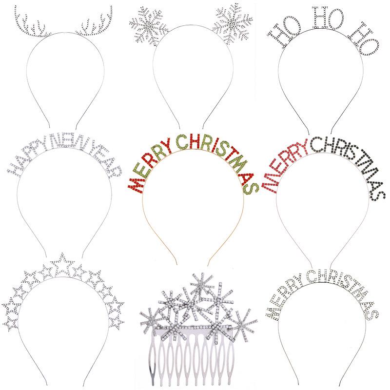 European & American Patchwork Christmas Headband - MERRY CHRISTMAS Hair Accessory