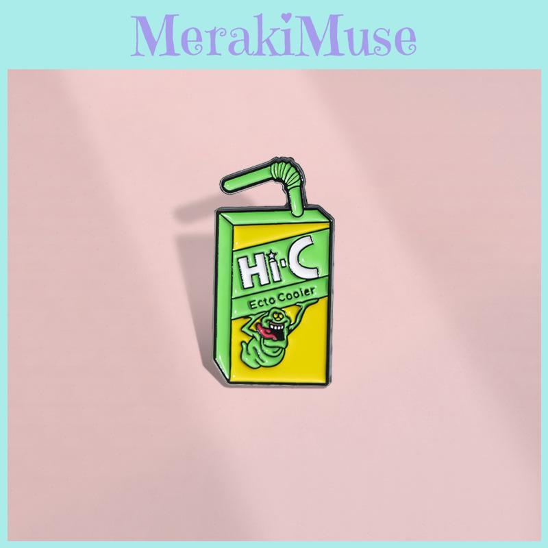 Trendy Winter 2024 Metal Brooch In Quirky Animation Character Juice Shape