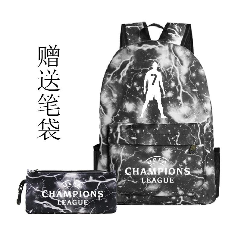 Football Printed Student Backpack Multifunctional Usb Interface Large Capacity Leisure Travel Backpack
