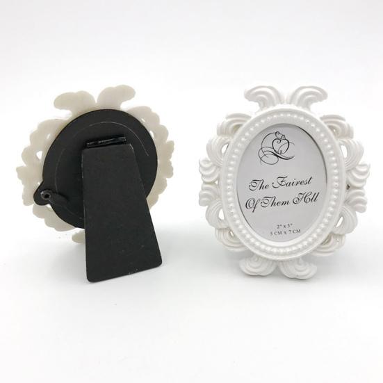4Pcs Vintage Baroque Oval Photo Frame Mini Resin Picture Display Frame Home Bedroom Desktop Wedding Family Photo Holder Decoration