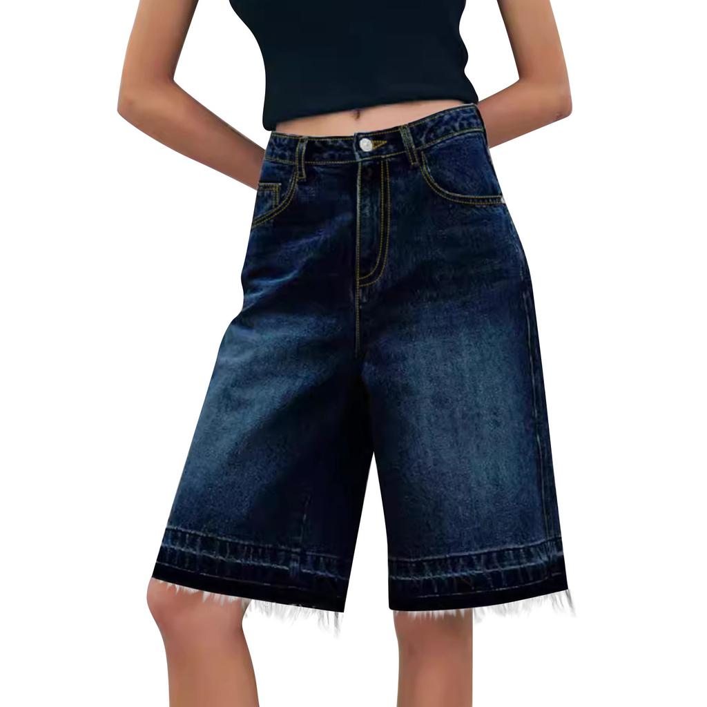 Women's Retro Loose High Waist Casual Fashion Denim Midi Pants