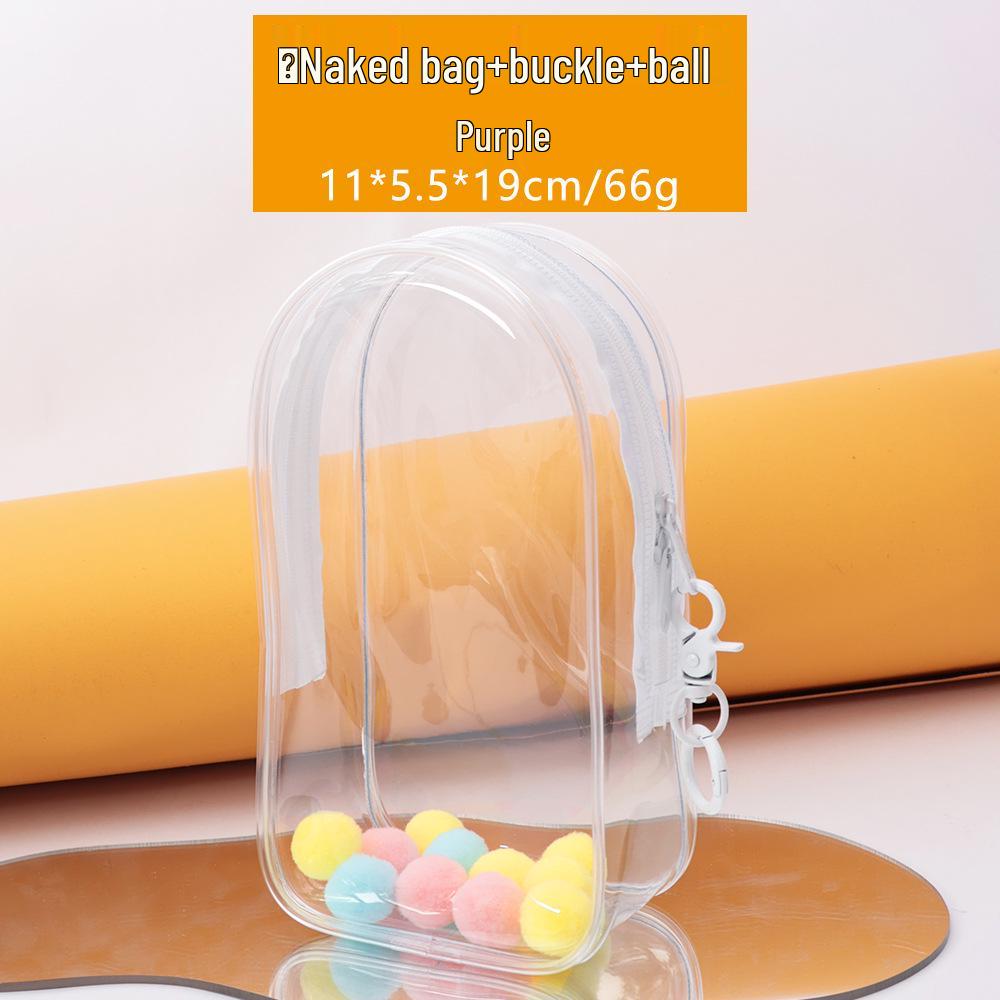 19cm Transparent Doll Stroller Bag - Fashionable, Waterproof PVC, Dustproof, Display Bag for Blind Box Dolls.