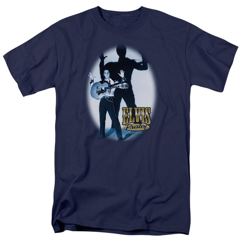 Elvis Presley - Hands Up - Adult Unisex Short Sleeve T-Shirt - Blue 4XL