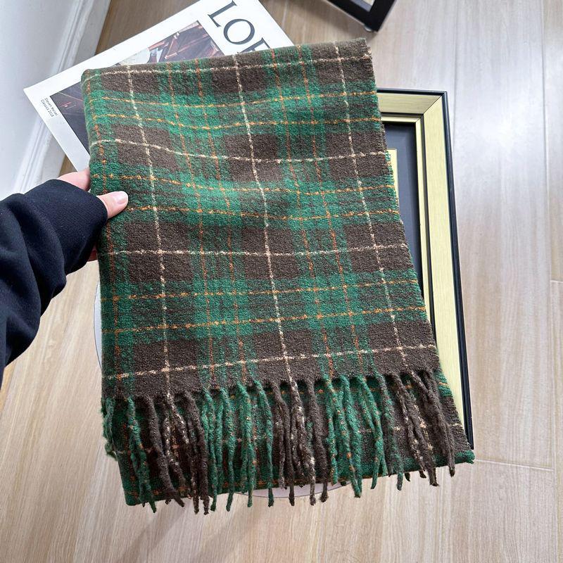Red Plaid Imitation Cashmere Scarf: Versatile, Warm, High-End Shawl for Men & Women
