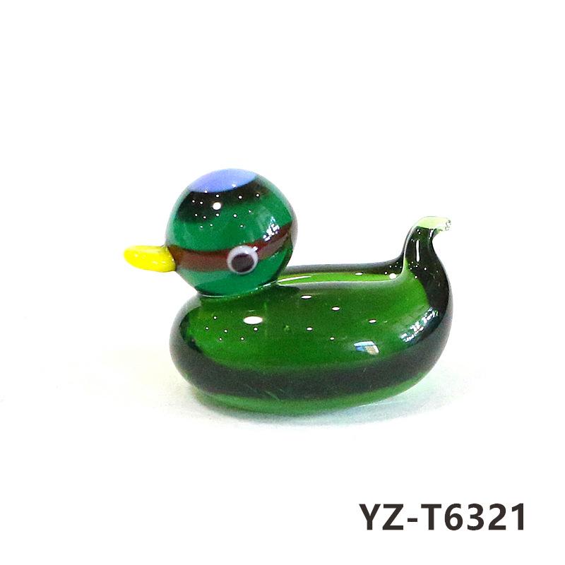 Colorful Cute Glass Duck Mini Figurine Craft Ornament Easter Animal Tiny Statues Home Table Micro Fairy Garden Decor Accessories