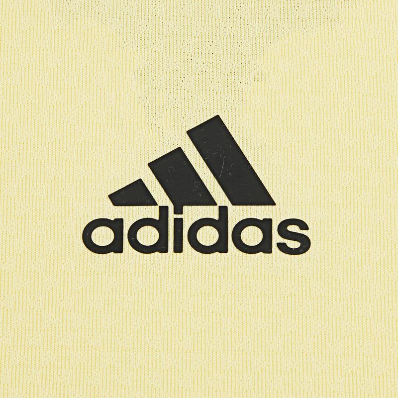 Adidas Logo Print Round Neck Casual Short Sleeve T-Shirt Women Tops Yellow HR8362