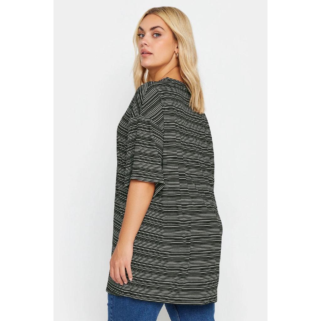 Plus Size Crew Neck Half Sleeve Long Cut T-shirt 302549