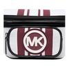 Michael Kors Hudson Striped Color Block Fabric Waist Bag Small Men bags White Burgundy Black 33U2LHDC7J-163