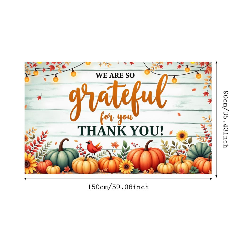 Colorful Pumpkins Harvest Festival Banner Thanksgiving Banner Seasonal Decor for Holiday Party Autumn Festival Indoor Decoration