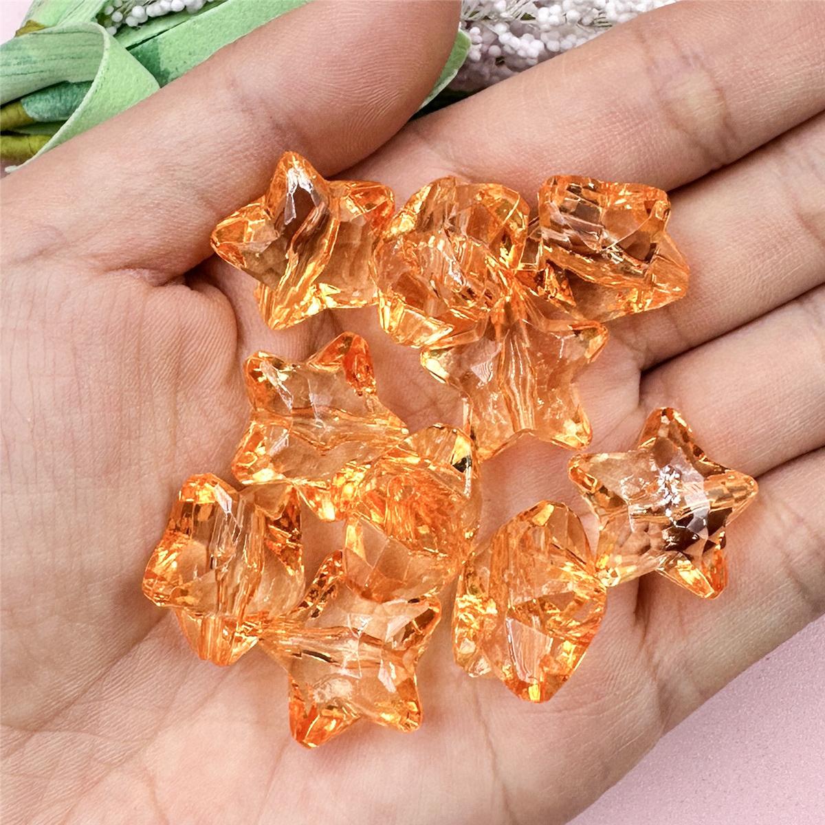 

Бусины в форме пятиконечной звезды 18,5 мм, аксессуары для изготовления браслетов, материал для бусинок для ожерелья, прозрачный кристалл, акрил своими руками, 10 шт., аксессуары оранжевый