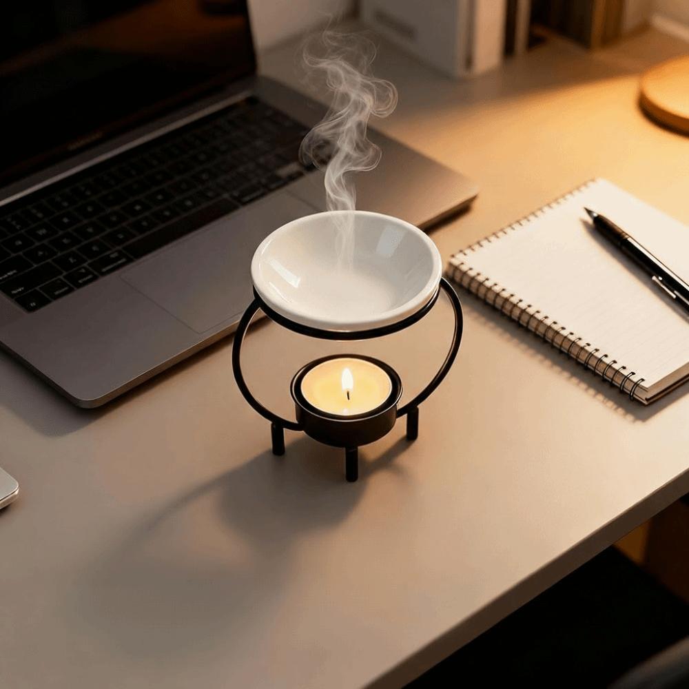 Iron Aromatherapy Candle Holder Portable Fragrance Burner Modern Aromatherapy Lamp  Yoga Practice