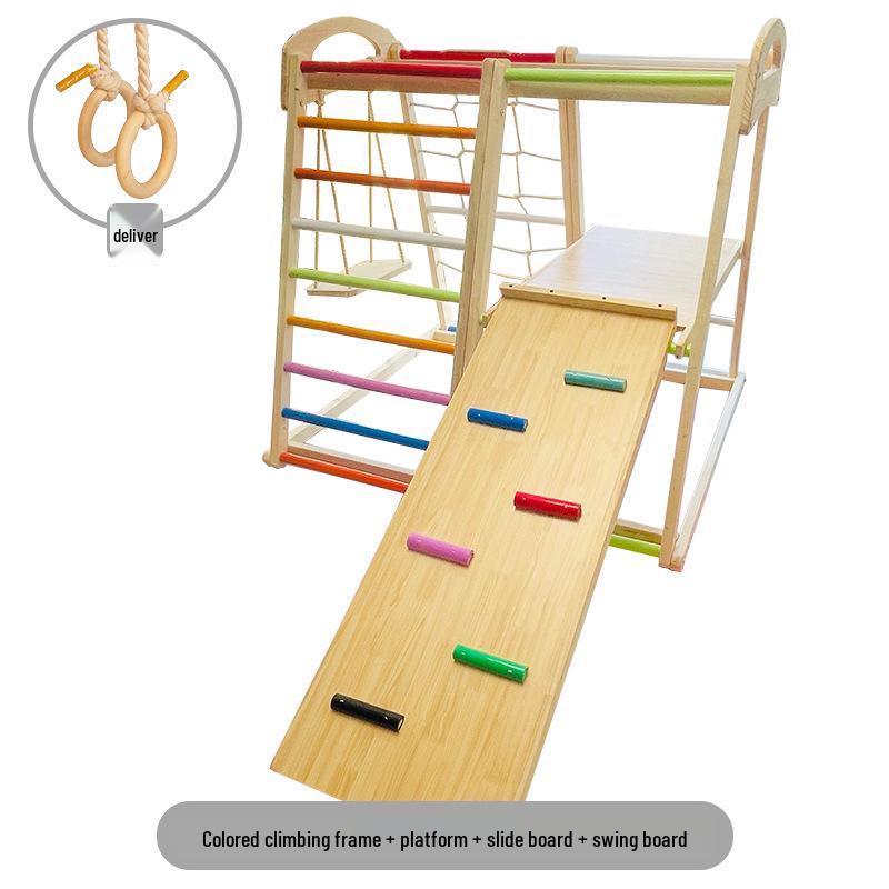 Wooden Indoor Climbing Frame for Kids - Hand & Foot Exercise Toy Rack for Toddlers