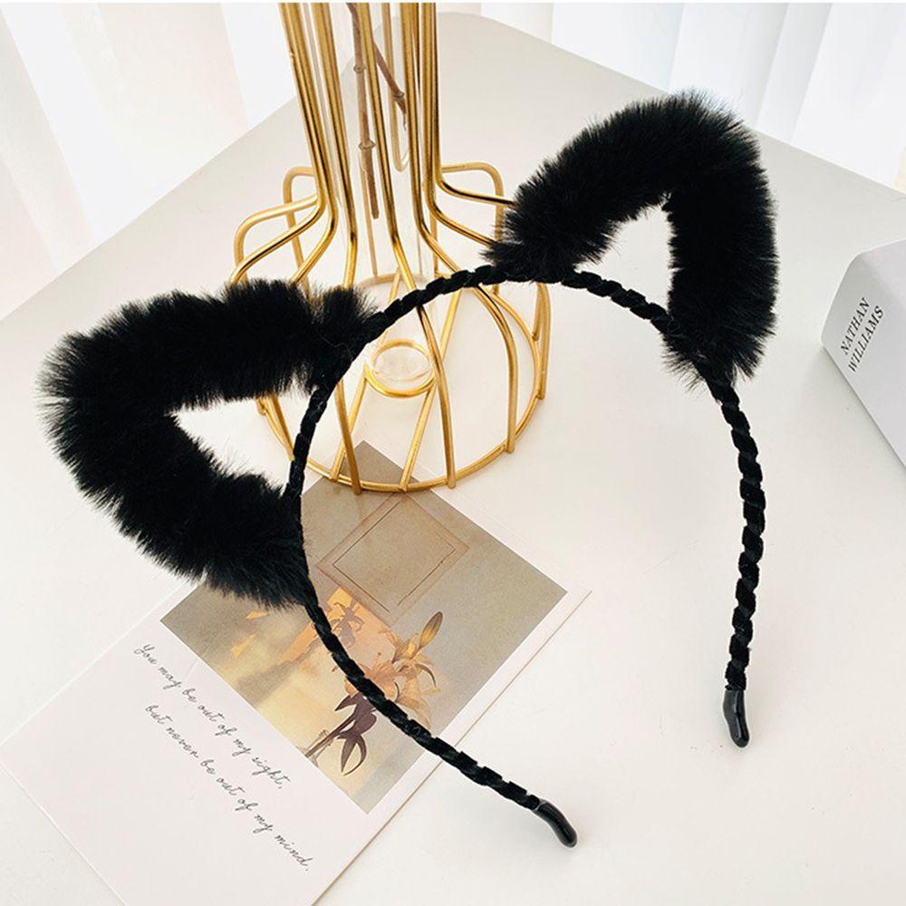 Hair Hoop Birthday Party Cat Ears Women Accessories Make Up Korea Style Headband Plush Hair Band
