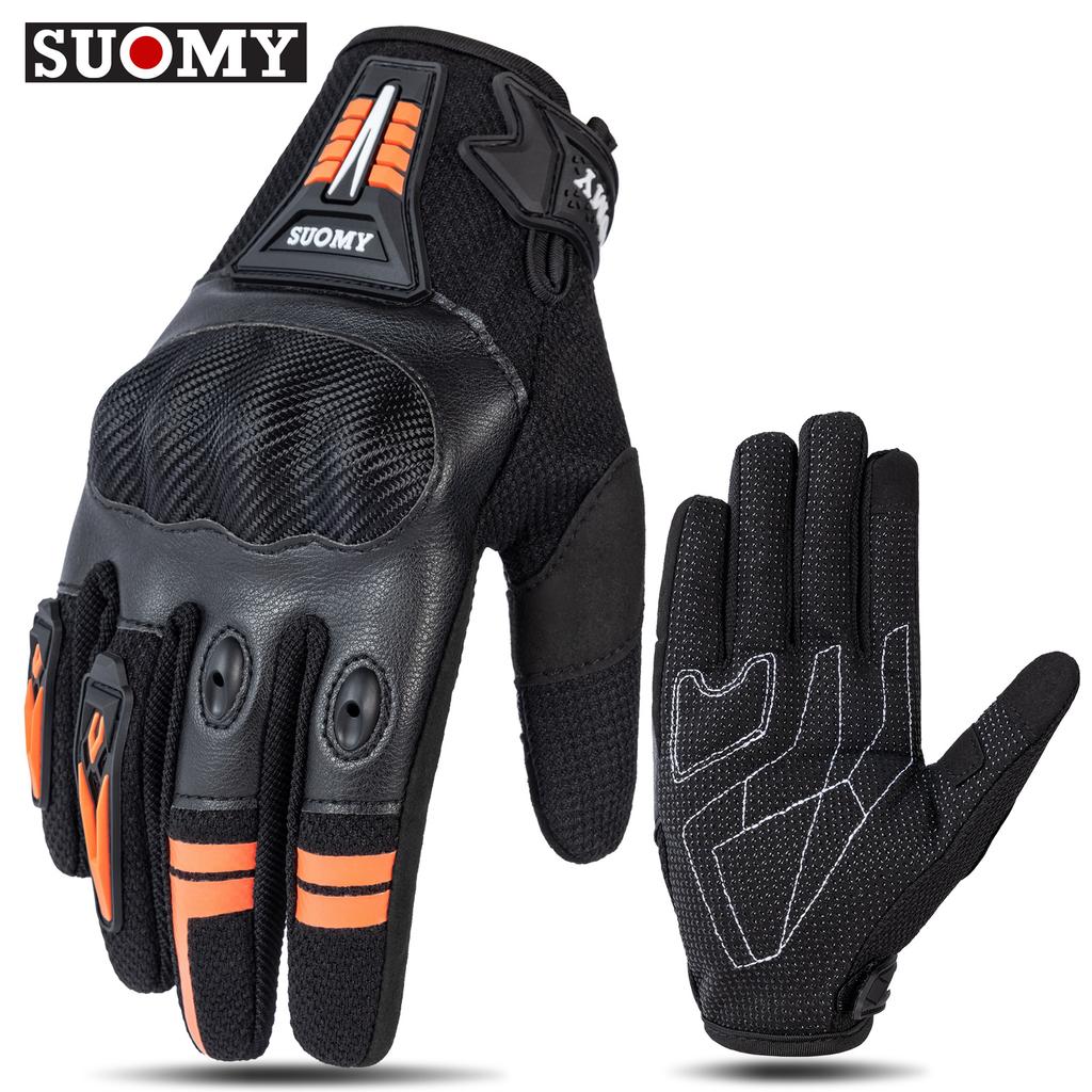Summer Leather Motorcycle Riding Gloves Touch Screen Motorbike Gloves Anti-collision Motocross Racing Cycling Hand Gloves