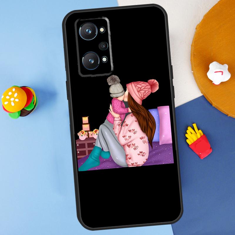 Super Dad Mom Baby Girl Twin For Realme C55 C67 C61 C75 C53 C51 C21Y C25S GT 6 6T 5 GT7 Pro 10 11 12 13 14 Pro Plus Case