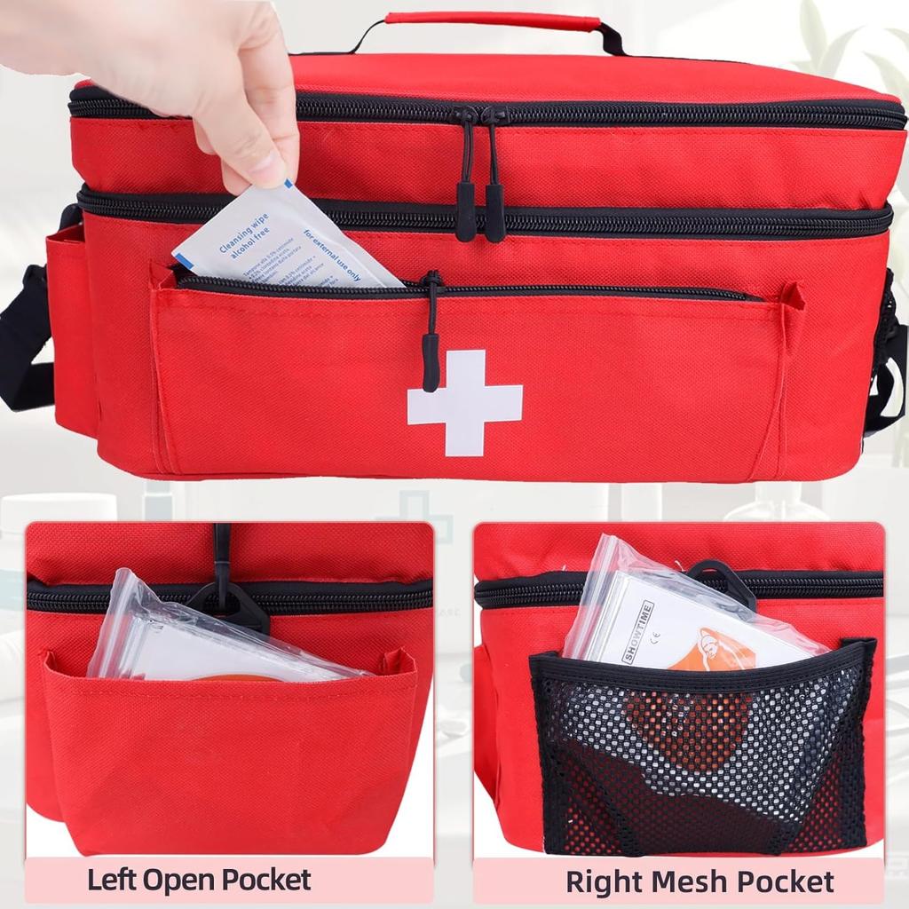 Empty First Aid Bag Medical Storage Bag Lightweight with Handles Gifts Bottle Organizer,Emergency Kits Organizer for Car