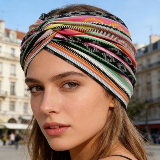 1/3Pcs Crossover Yoga Headband Boho Style Wide Tie-Dye Leopard Paisley Print Hairband Women Non-Slip Elastic Headband