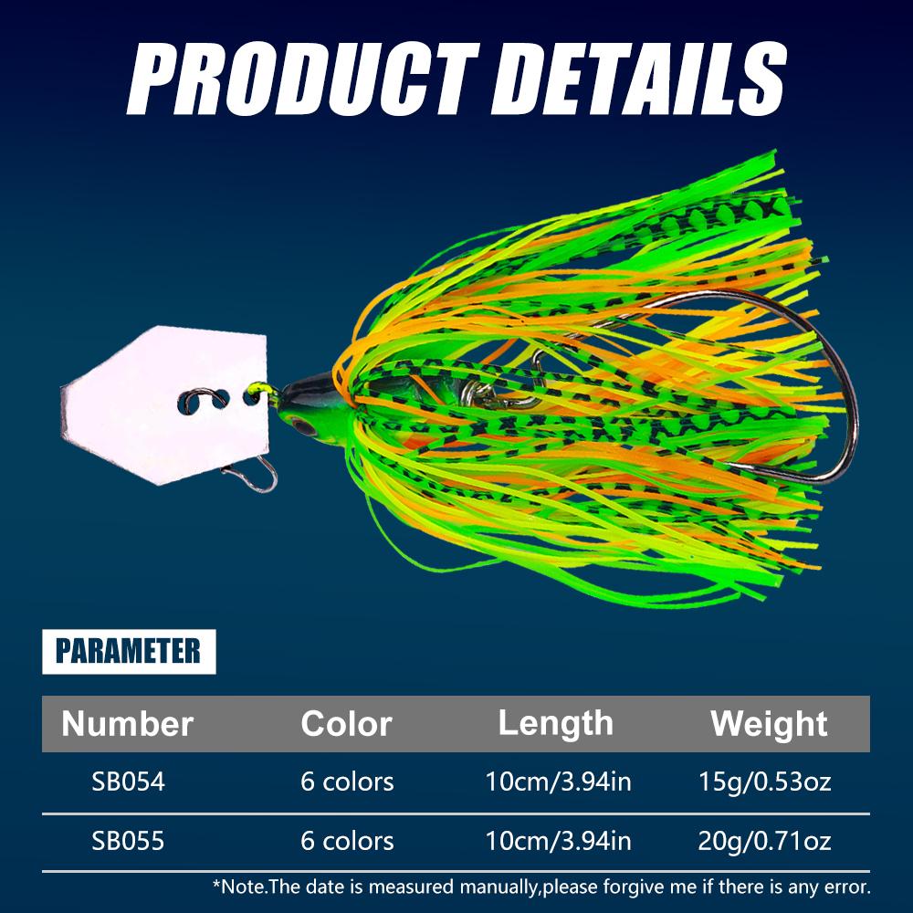 Chatterbait Fishing Lure Wobbler Spinner Bait Blade Jig Swimbait for Bass Pike Silicone Skirt Artificial Baits 15g 20g