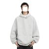 300G heavy button hooded sweater men's autumn and winter trendy brand loose casual solid color versatile American hoodie jacket