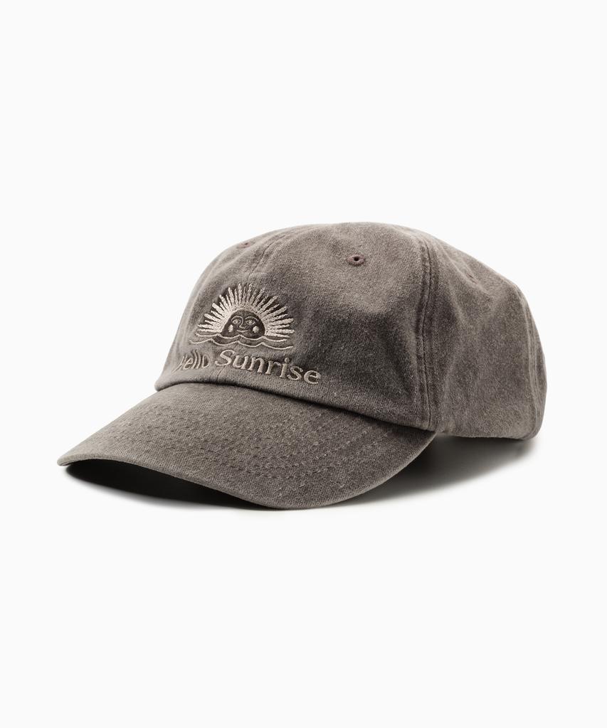 HELLO SUNRISE Washed Og Logo Ball Cap_Vtg Brown