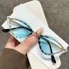 Fashion Point Drill Frameless Triangular Cat Eye Sunglasses Sunglasses Colorful Marine Sunglasses Tide