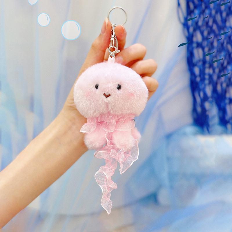 

Ocean Family Jellyfish Dolphin Shark Decompress The Aquarium Small Animal Plush Pendant Backpack Keychain