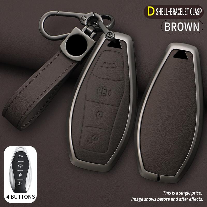 Fit For Hongqi H5 Hs5 H6 Series H9 Series Hq9 Hs3 Metal Genuine Leather Full Package Keycase Personalized Key Ring Protective Cover