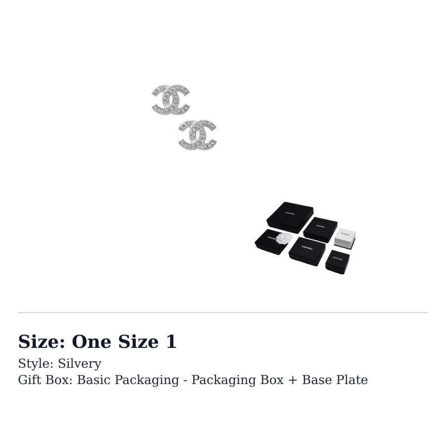 CHANEL Metal Stud Earrings Women`s Silver
