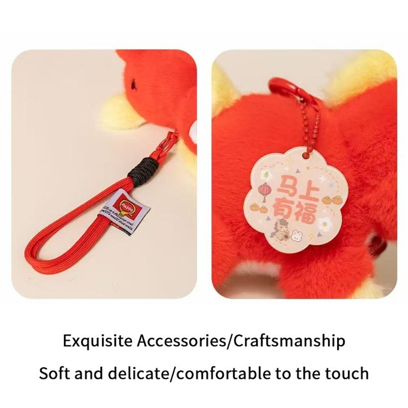 Cute Stuffed Animal Horse Key Ring Pony Bag Accessories Pendant For Women Mini Horse Keychian Plush Toy New Year Gift Small Doll