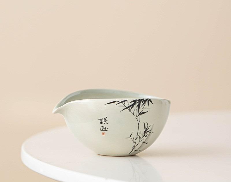 

Grass and wood ash fair cup ink and wash bamboo uniform teacup ceramic tea sea tea divider tea set accessories single male cup 200ml