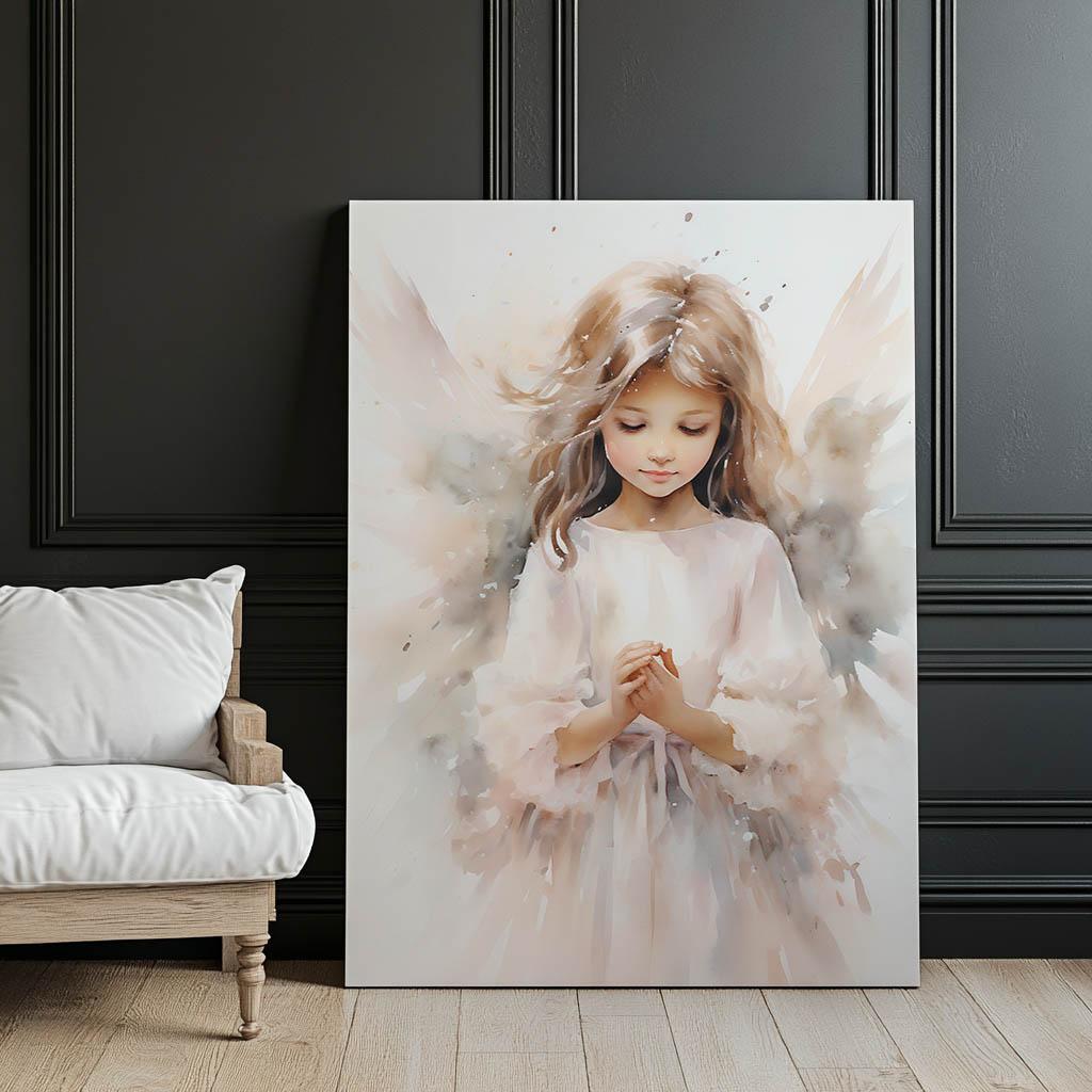 Anielski Dar Anielski Dar, 70X100 Cm, Rama Drewniana Ciemny Brąz, Papier Matowy 230 Gsm