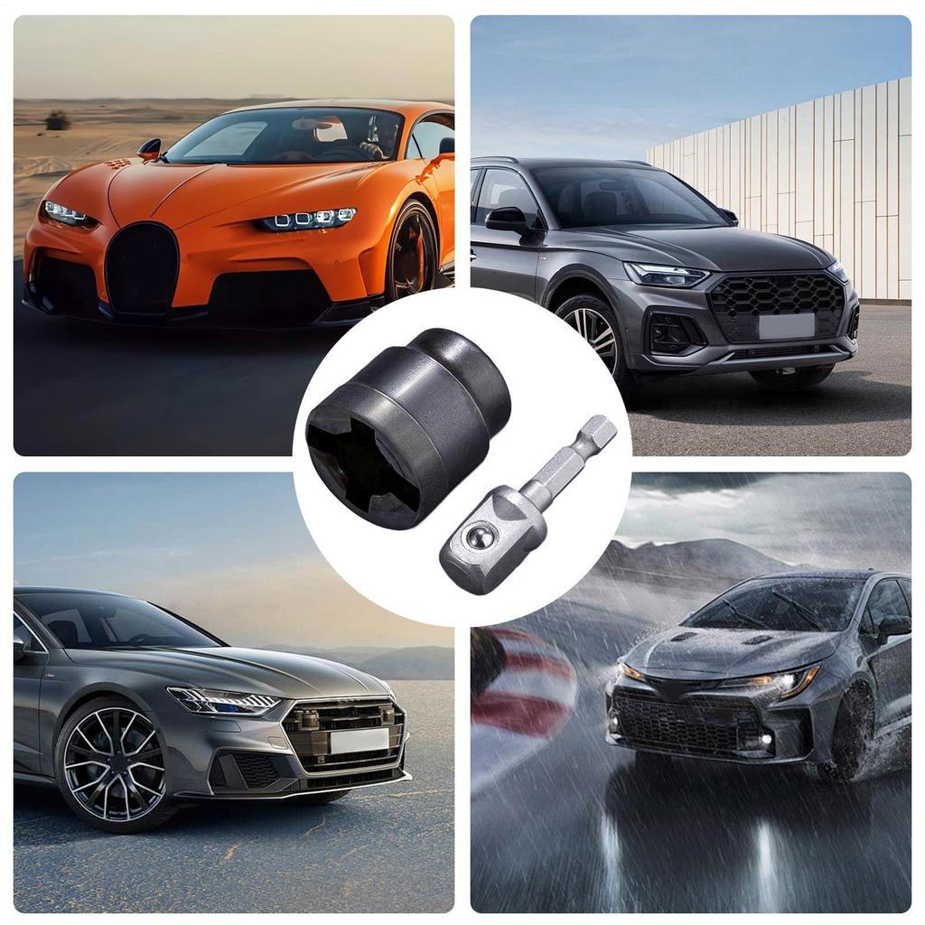 Scissor Jack Drill Adapter Car Scissor Jack Socket Heavy-Duty Tool Change Converter Rust-Resistant Accessories Attachment