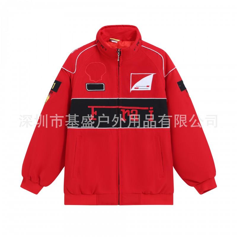 F1 Racing Embroidered Padded Jacket Retro Motorcycle Riding Baseball Coat Unisex