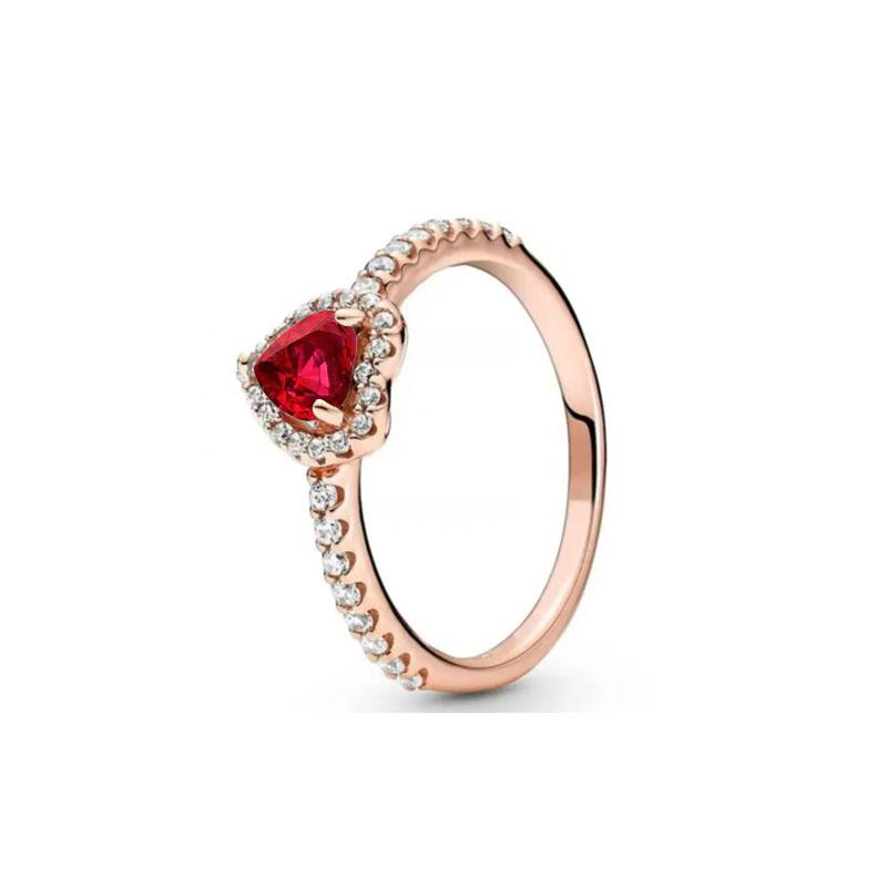 925 Silver All Heart Stone Ring New Pink White Rings Suitable For Any Occasion Matching DIY Birthday Gift