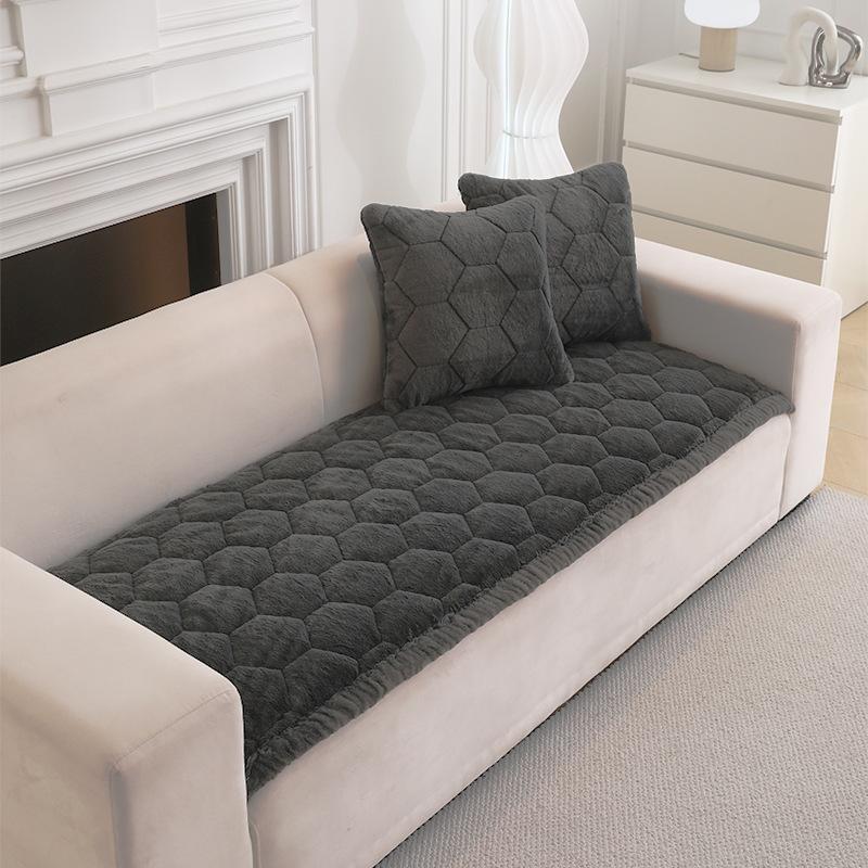 

Thick Plush Sofa Cushion Non Slip Winter Warm Sofa Pad Simple Design Soft Cozy Sofa Cover 70 x 70cm