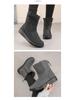 Women's Winter 2025 Fleece-lined Long Tube Snow Boots - Warm, Lightweight, Polyurethane, Cotton