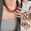 Red Black Beaded Auspicious Necklaces for Women Chinese Style Glass Beads Necklace Exquisite Elegant Choker  Accessories