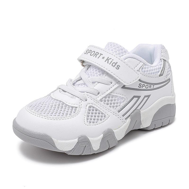 Children's shoes summer boys hollow new sports shoes breathable single net shoes middle school children primary school students white shoes