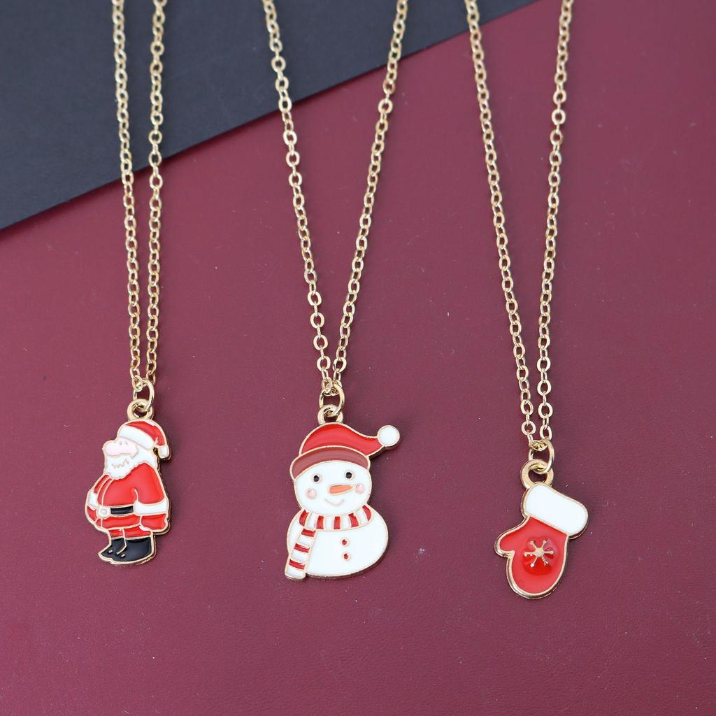 Christmas Tree Elk Enamel Drip Ornaments: DIY Metal Necklace Pendants