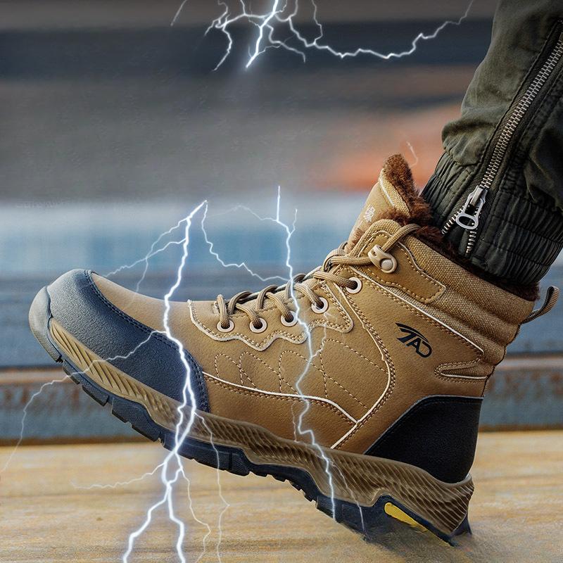 

Защитная обувь для труда, мужская, противоударная и противопрокольная, легкая, со стальными пластинами, с флисовой подкладкой, защитная обувь для строительных площадок 46