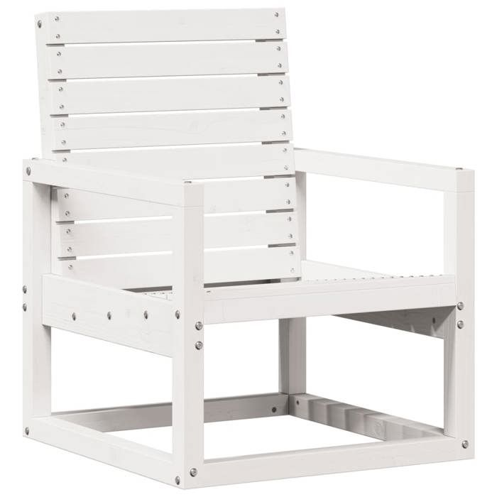 VidaXL Garden Chair, Patio Seat with Armrests and Backrest, Front Porch Backyard Lawn Armchair, White 832548