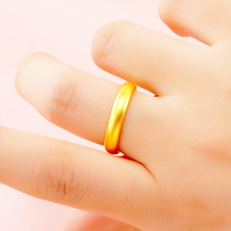 Starożytny Różowy Pierścionek Damski z Mosiądzu, Piaskowany, Pozłacany, Wytrzymały, Otwarty Wzór