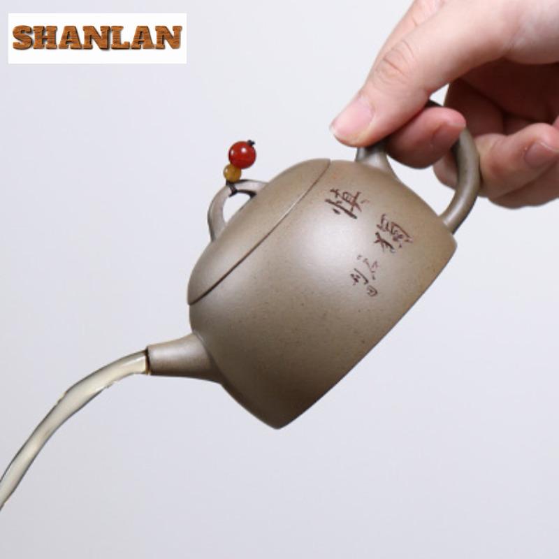 120ml Retro Yixing Purple Clay Teapots Handmade Qin Quan Pot Raw Ore Section Mud Tea Brewing Kettle With Infuser Zisha Tea Set