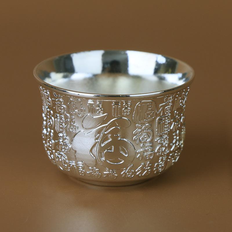 Premium Sterling Silver Tea Set - 6-Piece Handmade Teapot & Kung Fu Teacups Business Gift